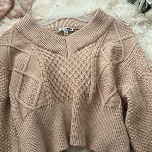 FASHION NOVA Cream/Tan sweater Size M